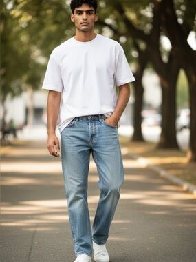 Helix Men's Washed Light Blue Bootcut Jeans